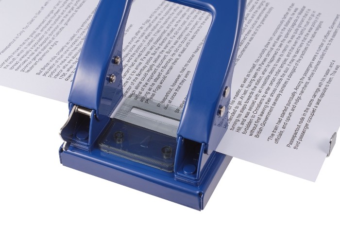 Open Kogyo two-hole punch blue PU-20N-BU Metal Max 34 PPC Paper Made in  Japan