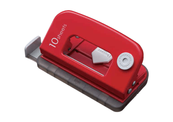 Uxcell 1/4 2 Hole Paper Punch Metal Hole Puncher 10 Sheet Punch Capacity Adjustable  Hole Punch, Red 
