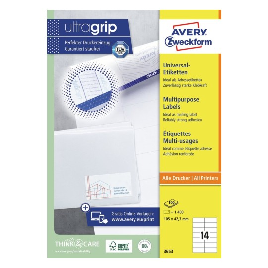 Avery Zweckform® Printable Tags with Strings - T2001-10