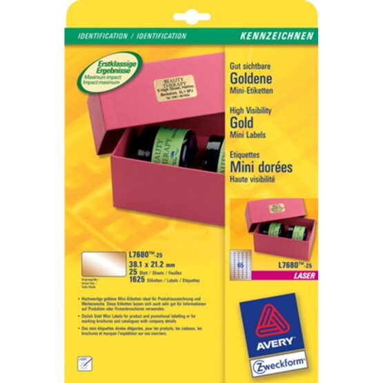 Avery Zweckform® Laser Gold Mini Label-L7680-25