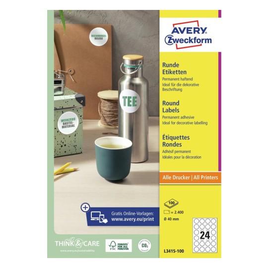 Avery Zweckform® Round Label-L3415-100