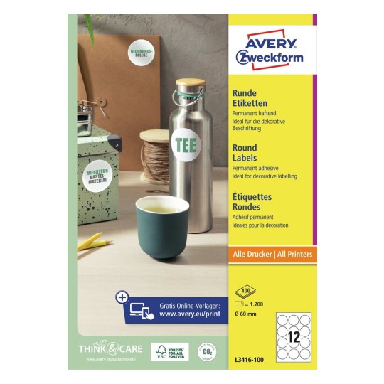 Avery Zweckform® Round Label-L3416-100