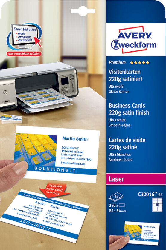 Avery Zweckform® Color Laser Business Cards-C32016-25