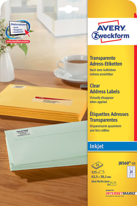 Avery Zweckform® Clear Address Label-J8560-25Z