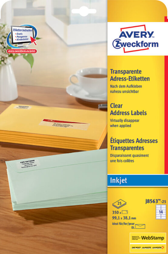 Avery Zweckform® Clear Address Label-J8563-25Z