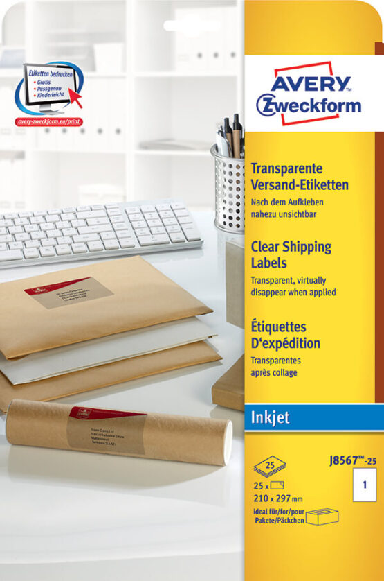 Avery Zweckform® Clear Shipping Label-J8567-25Z
