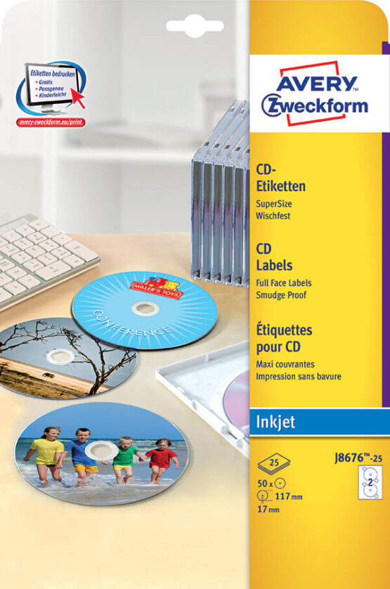 Avery Zweckform® Full Face CD Label-J8676-25