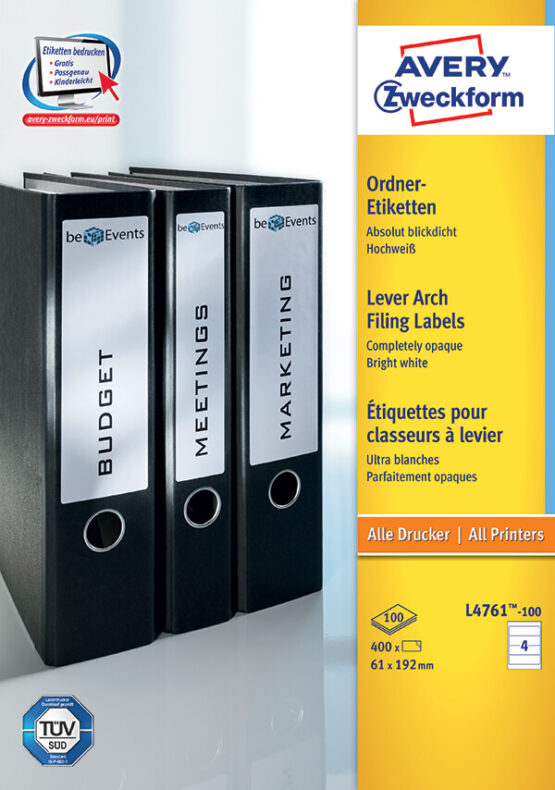 Avery Zweckform® Lever Arch Filing Labels-L4761-100